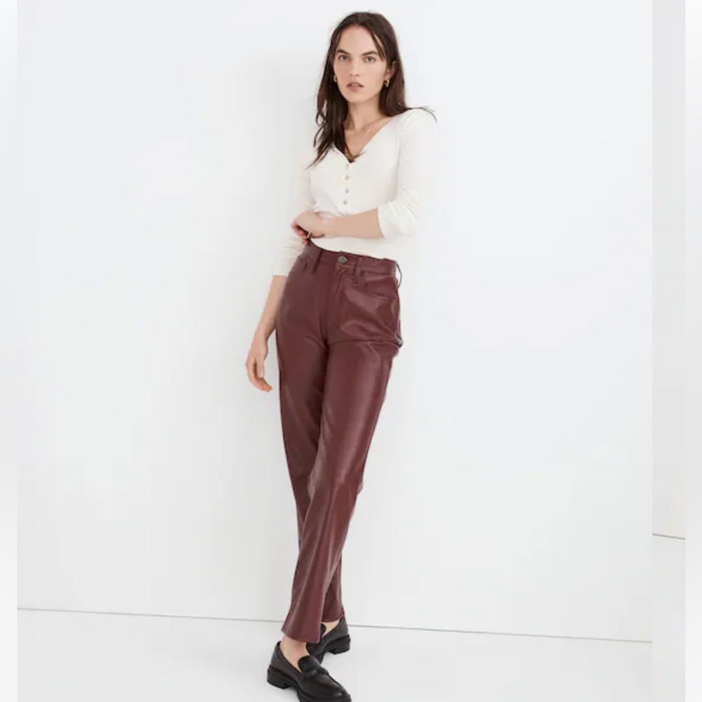 Madewell Leather Straight Leg Pant